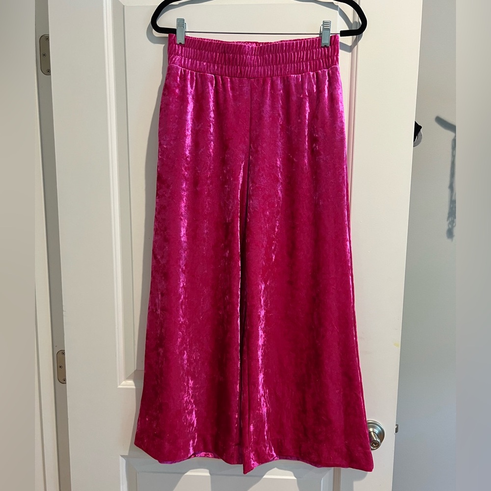 a new day Vibrant Pink velvet wise leg elastic waist pants